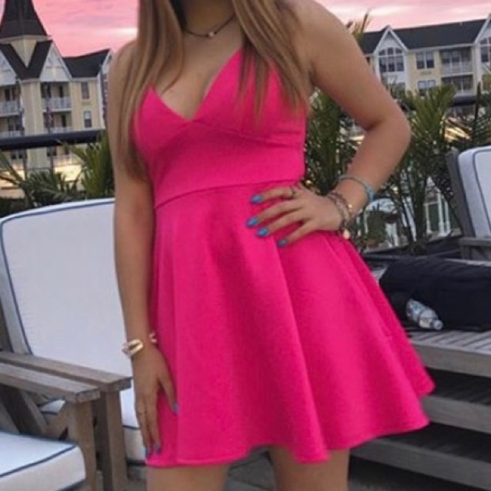 Hot Pink Flare Dress